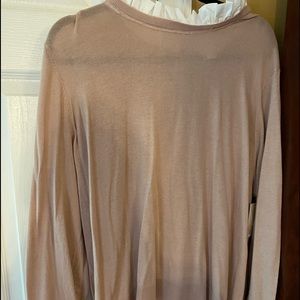 Light weight sweater with ruffled collar